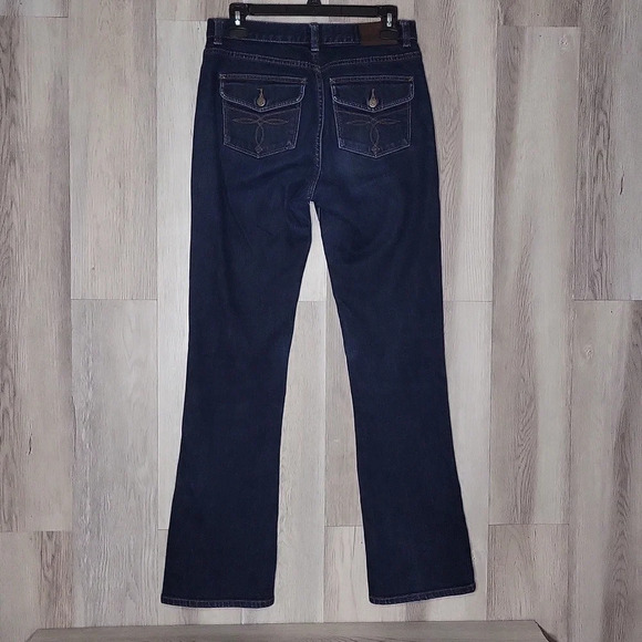 LRL Ralph Lauren Womens 2 Classic Bootcut Dark Wash Denim Blue Jeans Casual - Picture 2 of 10